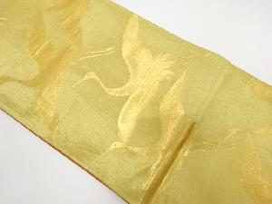 アンティーク　群鶴模様織り出し袋帯（材料）